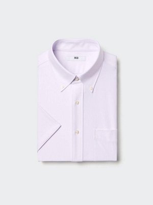 UNIQLO - мягкая рубашка с короткими рукавами в мелкую полоску - 70 LIGHTPURPLE