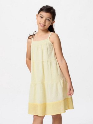 UNIQLO - хлопковое платье на бретельках - 40 CREAM