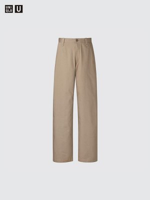 UNIQLO - широкие брюки чинос увеличенной длины - 09 BLACK