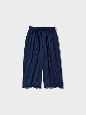 UNIQLO - укороченные легкие штаны из вискозы - 09 BLACK