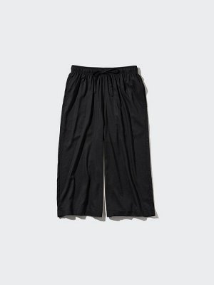 UNIQLO - укороченные легкие штаны из вискозы - 09 BLACK