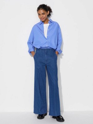 UNIQLO - широкие джинсы на эластичной талии -  67 BLUE