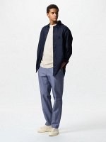 UNIQLO - легкие полосатые брюки из льняной смеси - 67 BLUE