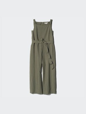 UNIQLO - свободный полосатый комбинезон из льняной смеси - 56 OLIVE