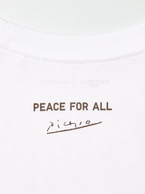UNIQLO UT - хлопковая футболка с дизайном PEACE FOR ALL х Пабло Пикассо - 00 WHITE