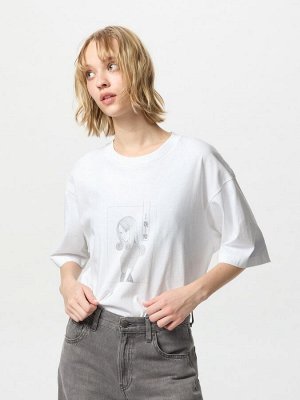 UNIQLO UT - хлопковая футболка с дизайном манги "Спираль" - 00 WHITE
