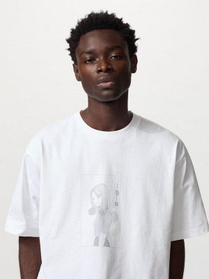 UNIQLO UT - хлопковая футболка с дизайном манги "Спираль" - 00 WHITE