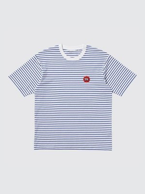 UNIQLO - хлопковая футболка в полоску Keith Haring - 00 WHITE