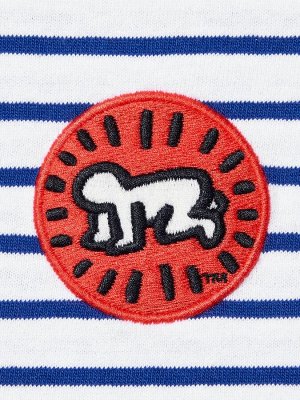 UNIQLO - хлопковая футболка в полоску Keith Haring - 00 WHITE