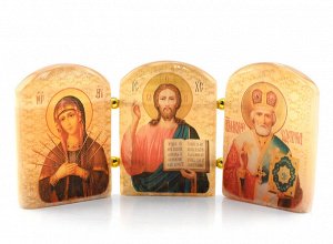 Икона из селенита триптих №9 135*65мм