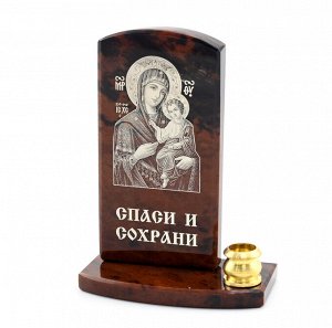 Икона из обсидиана на подставке "Богородица" 1 свеча 50*27*65мм