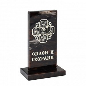 Икона из обсидиана на подставке "Иконостас" прямоугольная 40*22*70мм