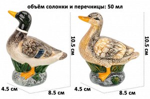 Набор для специй 2 пр. "Селезень и уточка", 8,5x4,5x10,5 см