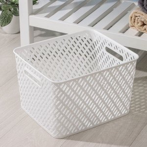 Корзина для хранения «Плетёнка», 34,5*30*22,5 см, белая