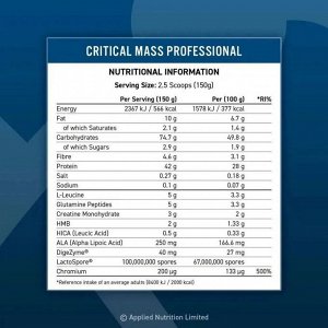 Гейнер Applied Nutrition CRITICAL MASS (28/50) - 2,4 кг