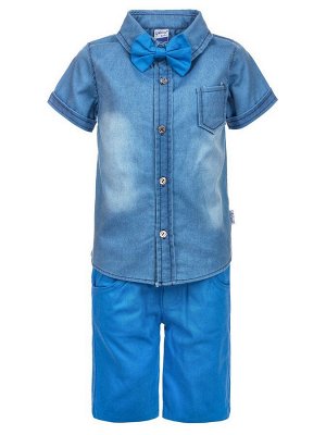 Комплект для мальчика: джинсовая рубашка с бабочкой и шорты