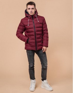 Бордовая куртка подростковая практичная модель 76025
