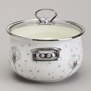 Эмальированная кастрюля с стеклянной крышкой "Dandelion", 2,8 л, диаметр 20 см, 1 шт.