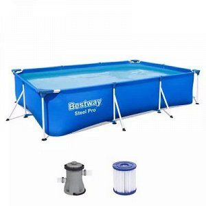 Каркасный бассейн (56411) BestWay [300х201х66см, 3300л, 20кг,  карт. фил.-насос]