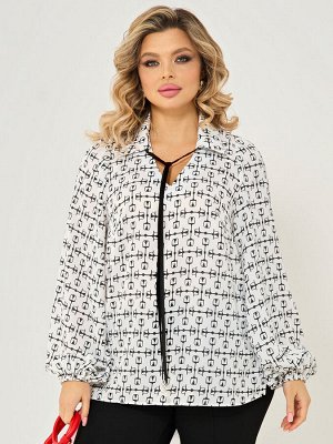 Блузка 0059-27п кремово-белый