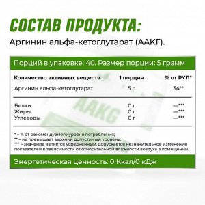 Аргинин NaturalSupp AAKG - 200 гр
