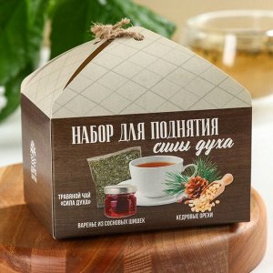 Подарочный набор «Для поднятия силы духа» кедровый орех 30 г, варенье 30 г, чай 20 г