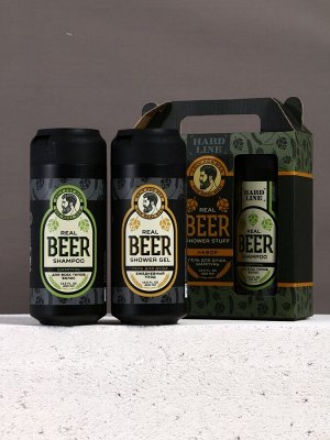 Подарочный набор косметики Real Beer, гель для душа и шампунь для волос HARD LINE, 2x400