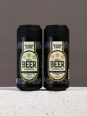 Подарочный набор косметики Real Beer, гель для душа и шампунь для волос HARD LINE, 2x400