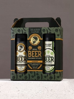Подарочный набор косметики Real Beer, гель для душа и шампунь для волос HARD LINE, 2x400