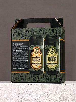 Подарочный набор косметики Real Beer, гель для душа и шампунь для волос HARD LINE, 2x400