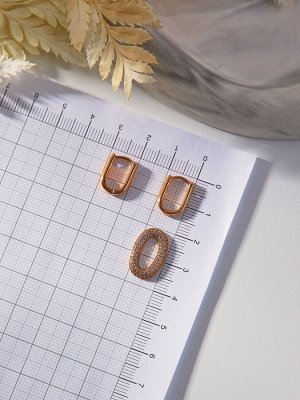 Серьги со стразами XUPING леди, мини, белые в розовом золоте