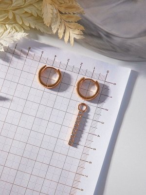 Серьги со стразами XUPING открытие, белые в розовом золоте