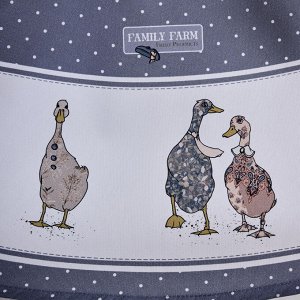 Круглая скатерть "Family Farm" 150 см, 100% хлопок, графит, твил с пропиткой, 1 шт.