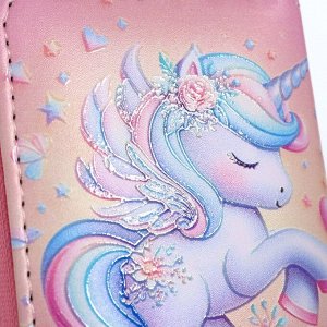 Кошелёк на молнии, цвет розовый