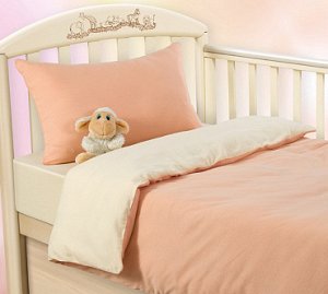 Детское трикотажное постельное белье Нежный персик (ясли)