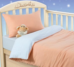 Детское трикотажное постельное белье Персиковое облако (ясли)