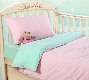 Детское трикотажное постельное белье Розовая свежесть (ясли)
