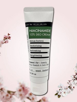 DERMA FACTORY. Крем-дезодорант с ниацинамидом, 10%, 50 мл