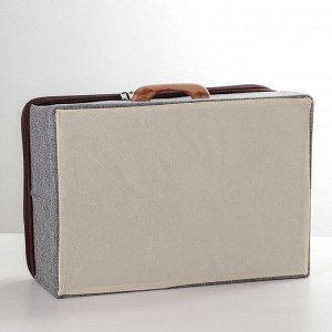 Короб для хранения на молнии «Рон», 42*29*14 см, цвет серый
