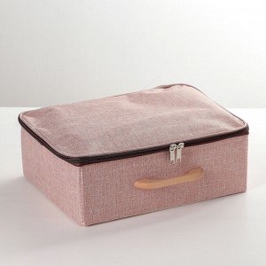Короб для хранения на молнии «Рон», 31?24?12 см, цвет розовый
