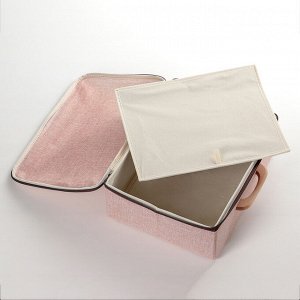 Короб для хранения на молнии «Рон», 312412 см, цвет розовый