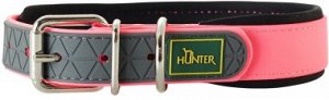 Hunter ошейник для собак Convenience Comfort 55 (42-50 см) / 2,5 см биотановый с мягкой горловиной розовый неон