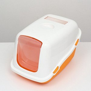 Pet-it домик-туалет для кошек 57x39x38, оранжевый/белый