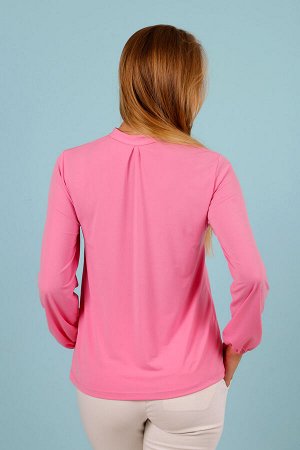 Блузка с бантом ф 132 (нежно-розовая)