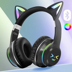 Premium Наушники беспроводные Cat Ears кошачьи ушки светящиеся, 400mAh