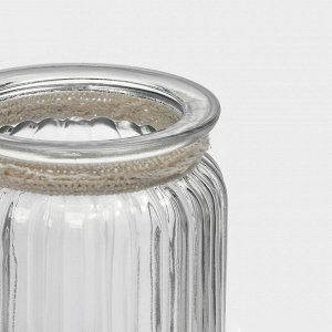 Банка для сыпучих продуктов Доляна «Птичка», 300 мл, с керамической крышкой, стекло, прозрачная