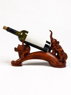 Подставка под бутылку TAKE IT EASY «Два слона», полистоун под дерево, 36x10x25 см