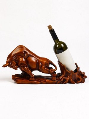 Подставка под бутылку TAKE IT EASY «Бык», полистоун под дерево, 49x11x22 см