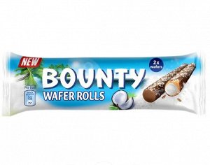 Вафельные трубочки Bounty покрытые шоколадом и наполненные кокосовым кремом Баунти 22,5 гр