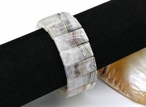 Браслет из Агата с включением аметиста прямоугольник 25*12мм, 66г